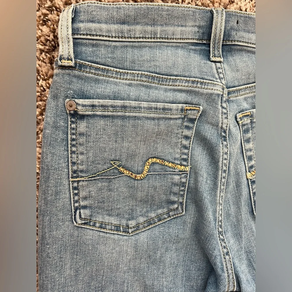 7 For All Mankind Skinny Jeans Women Size 23‎ Light Blue Denim (0647) - Picture 5 of 15